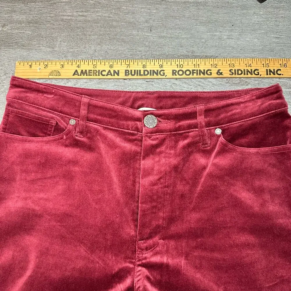 Soft Surroundings Blakely Velveteen Pants Red Size 8 Holiday Party